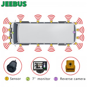 Auto Coach Bus Parking Radar Sensor Monitor System HD 1080P Reverse Camera mit 16 Sensoren Erkennung Blind Spot Vision Digital Warning Monitoring